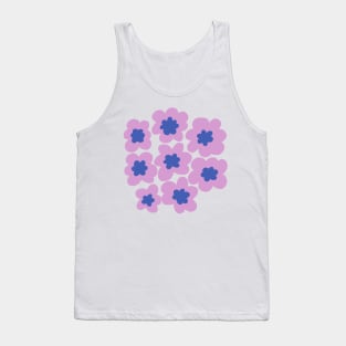 70s retro hippie flowers in lavender and blue Tank Top